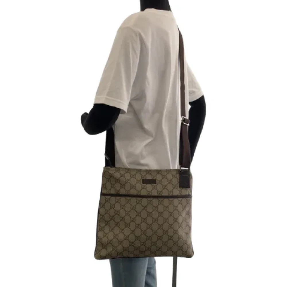 Gucci Vintage Pre-owned Canvas gucci-bags Beige Heren
