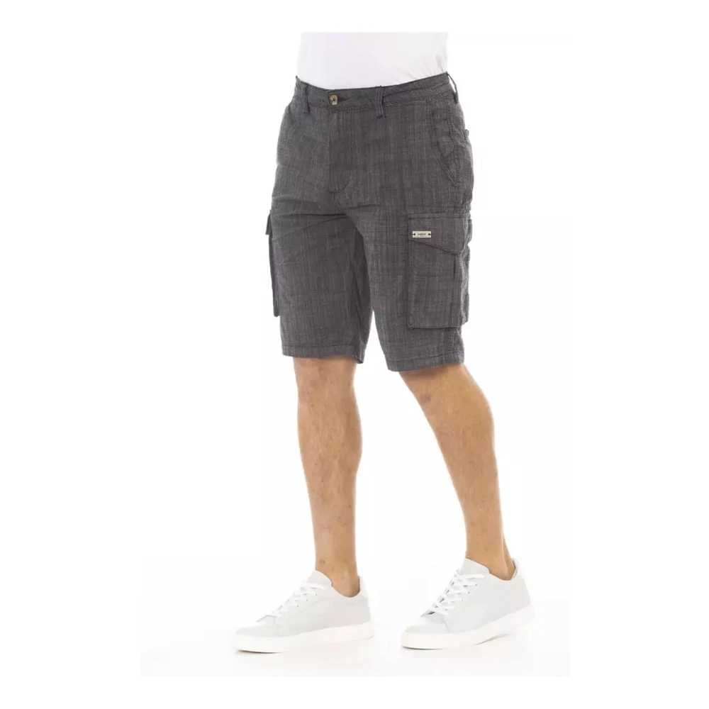 Baldinini Zwarte Cargo Shorts met Ritssluiting Black Heren
