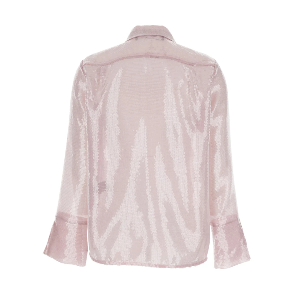 Federica Tosi Roze Pailletten Transparante Shirt Pink Dames