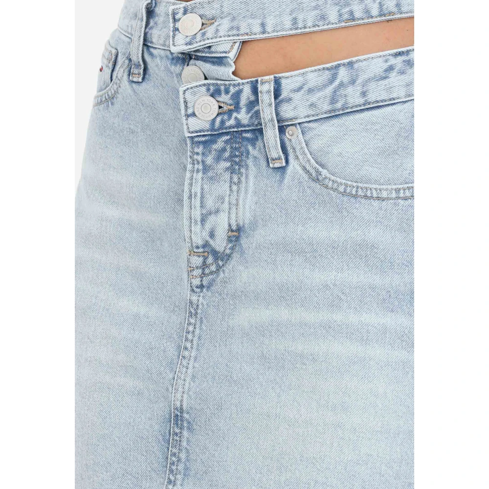 Tommy Jeans Denim Minirok met Uitgesneden Detail Blue Dames