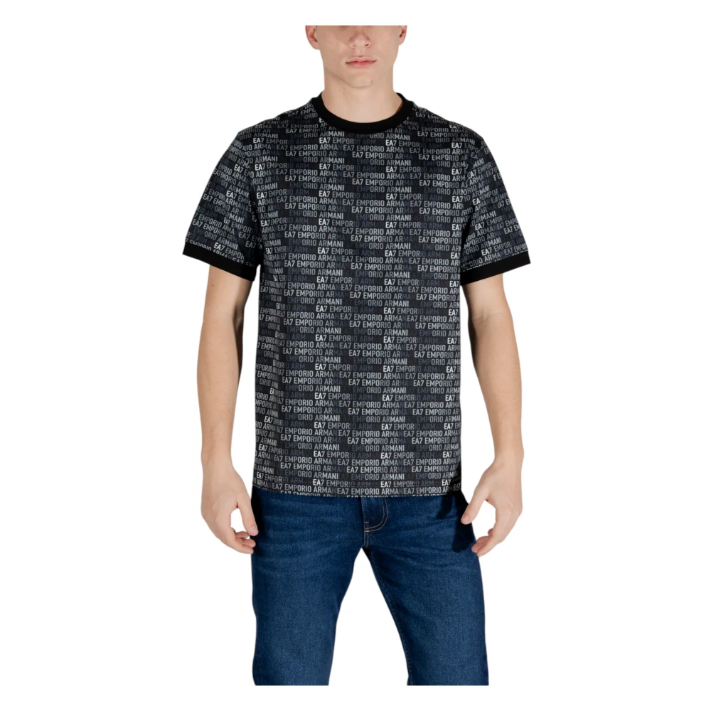 Emporio Armani EA7 Katoenen T-shirt met korte mouwen Lente Zomer collectie Black Heren