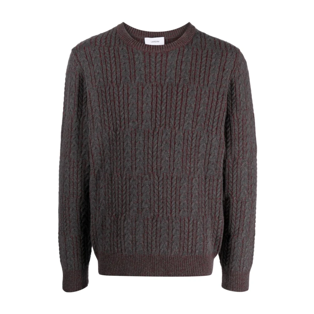 Lardini Grijze Cable-Knit Sweater Gray Heren