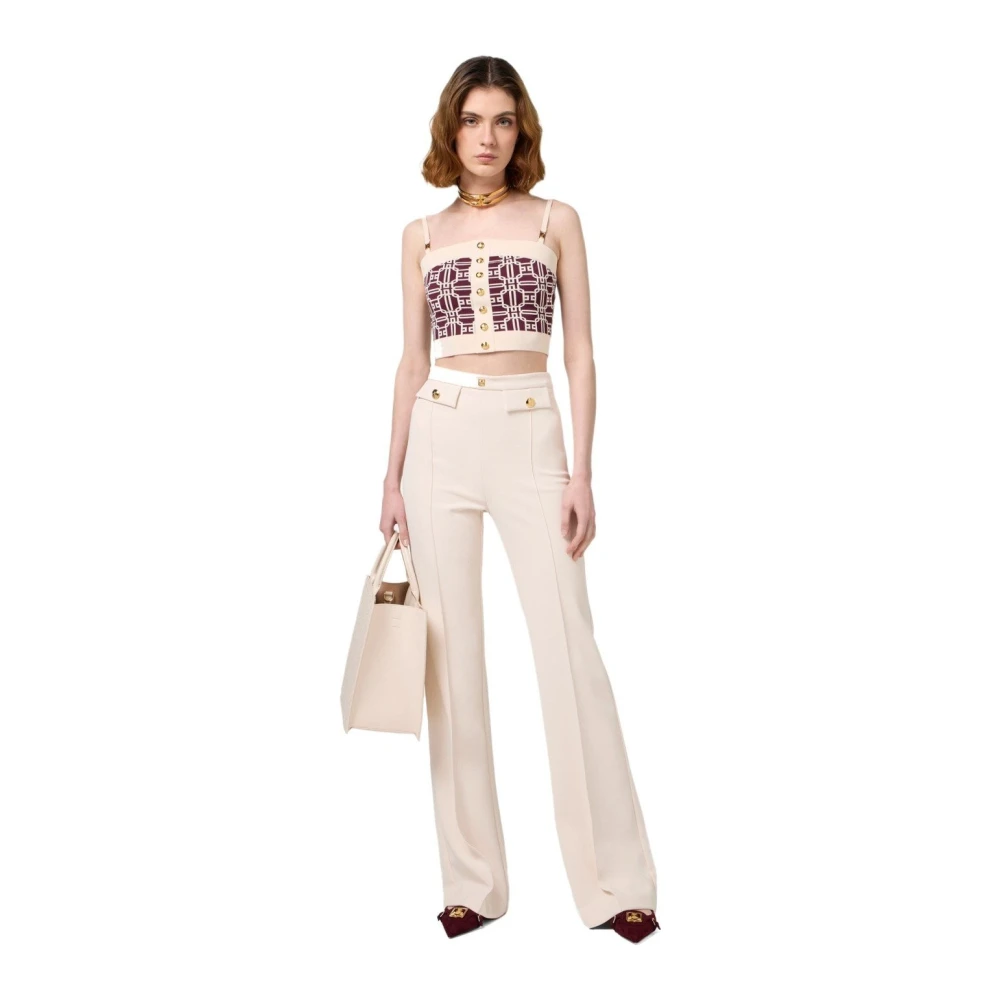 Elisabetta Franchi Boter Palazzo Broek White Dames