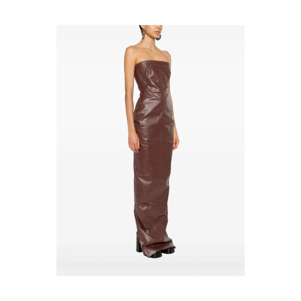 Rick Owens Oxblood Denim Kokerjurk Red Dames