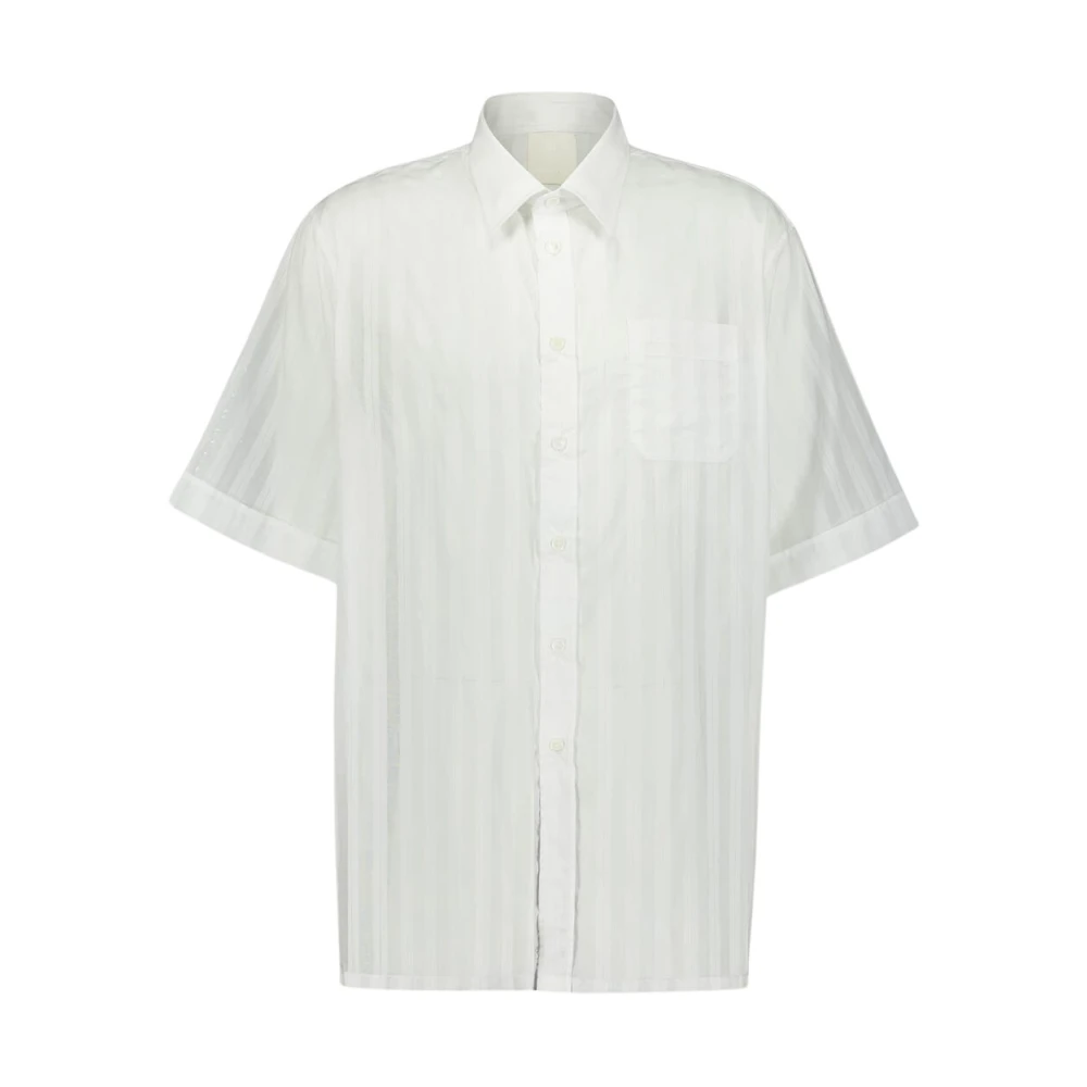 Givenchy Gestreept katoenen voile overhemd White Heren