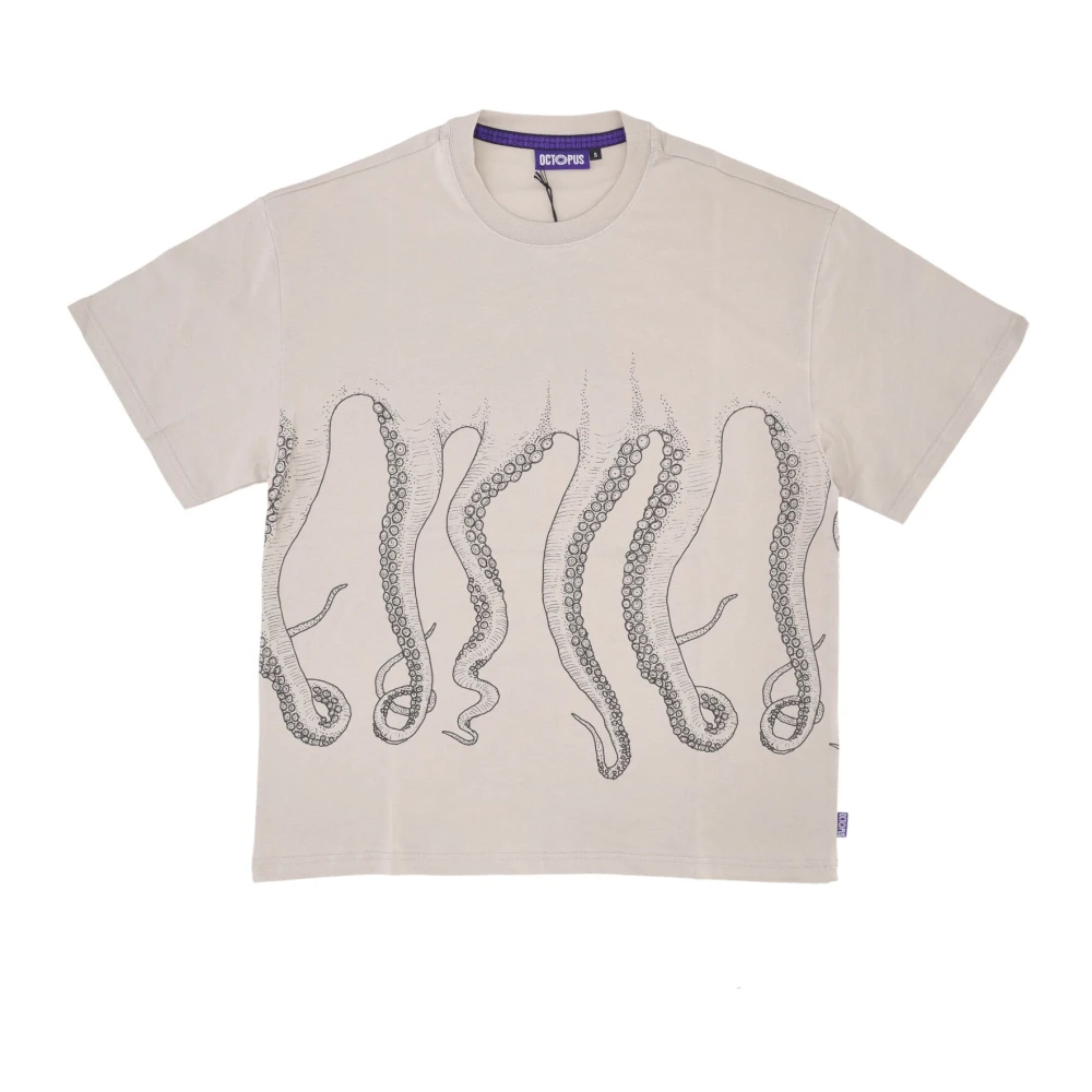 Octopus Outline Tee Ice Korte Mouw Shirt Gray Heren