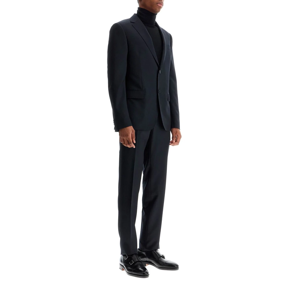 Ermenegildo Zegna Wol Mohair Twill Blazer Broek Set Black Heren