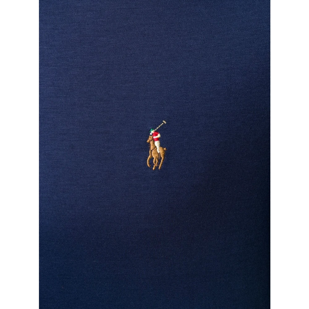 Polo Ralph Lauren Geborduurd Slim Fit Katoenen T-shirt Blue Heren