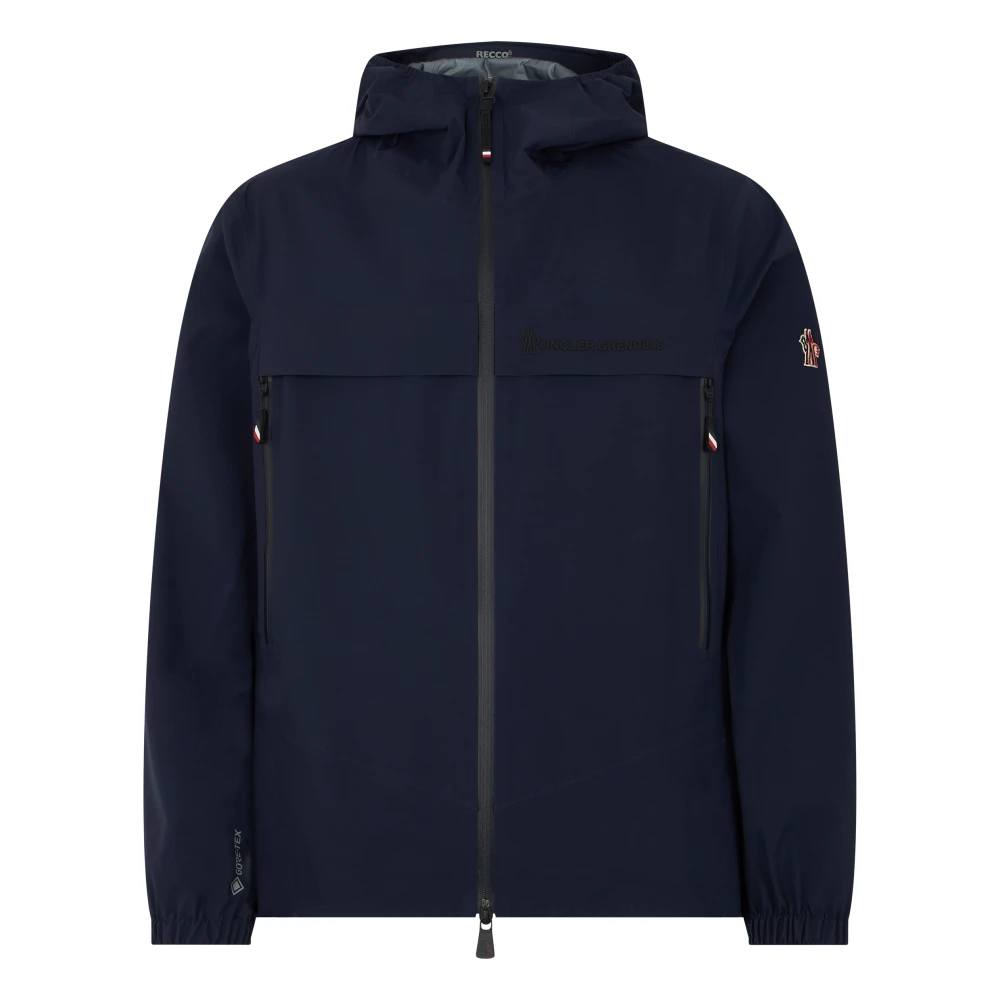 Moncler Blue Rain Jackets, Male, Xl, Shipton Shell Jacket