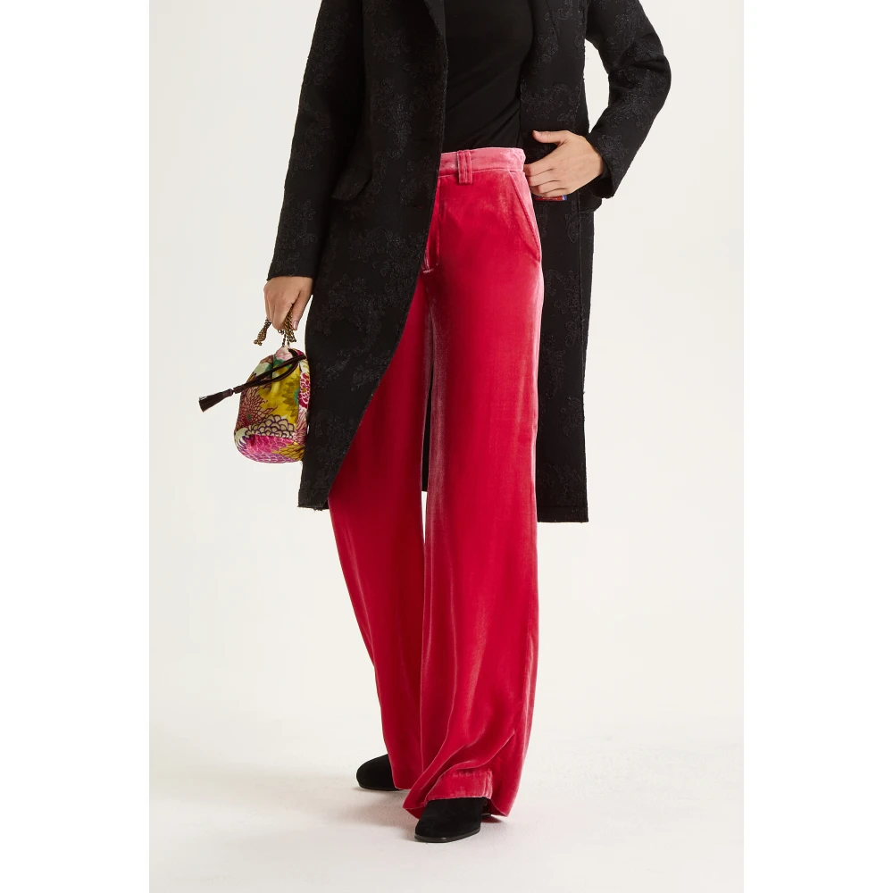 Maliparmi Fluid Velvet Broek Pink Dames