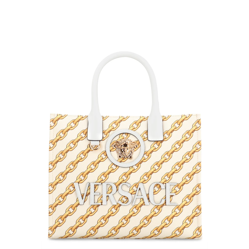 Versace Women's Beige Piccola La Medusa Tote Bag - Shopping Bags - One Size - Bags