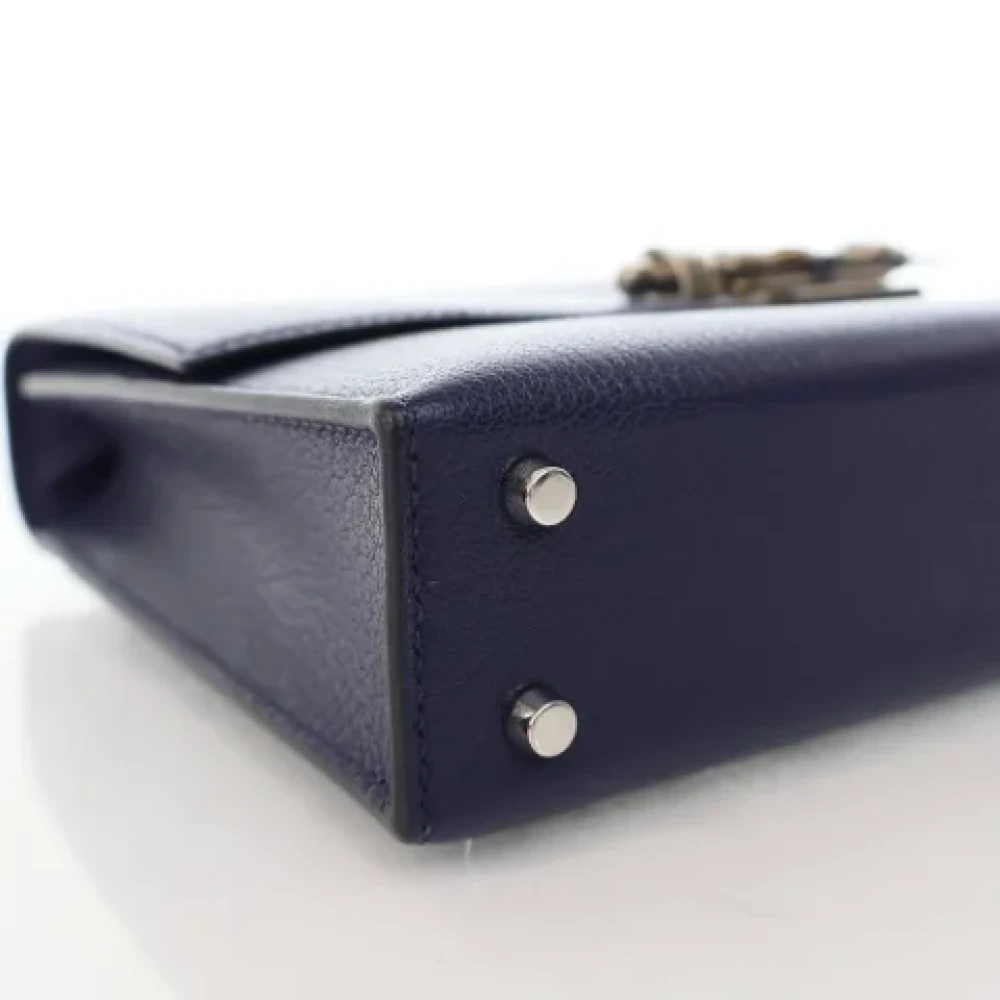 Hermès Vintage Pre-owned Leather crossbody-bags Blue Dames