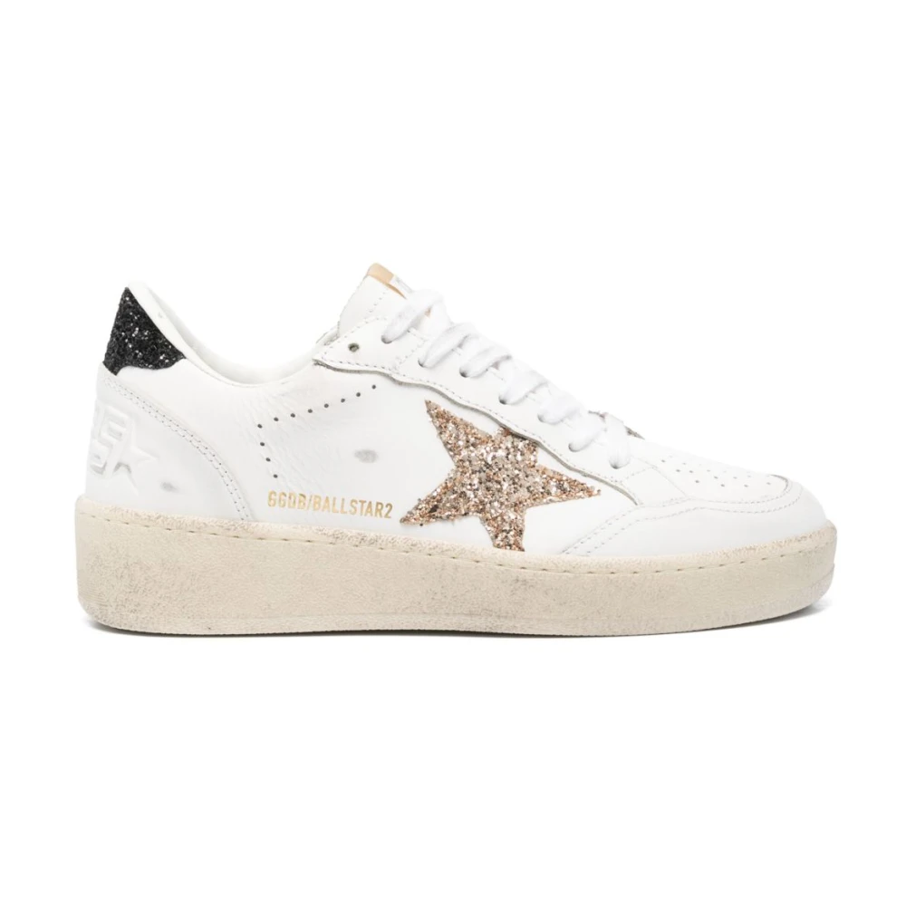 Golden Goose Women's Multicolor Sneakers,, White Lace-Up Trainers With Vulcanised Sole Size 3 Uk