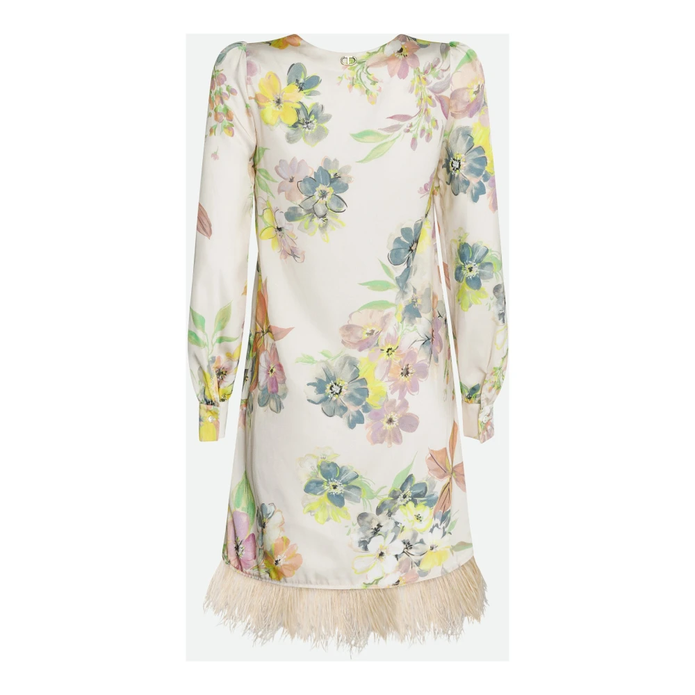 Twinset Bloemenfantasie V-hals jurk Multicolor Dames