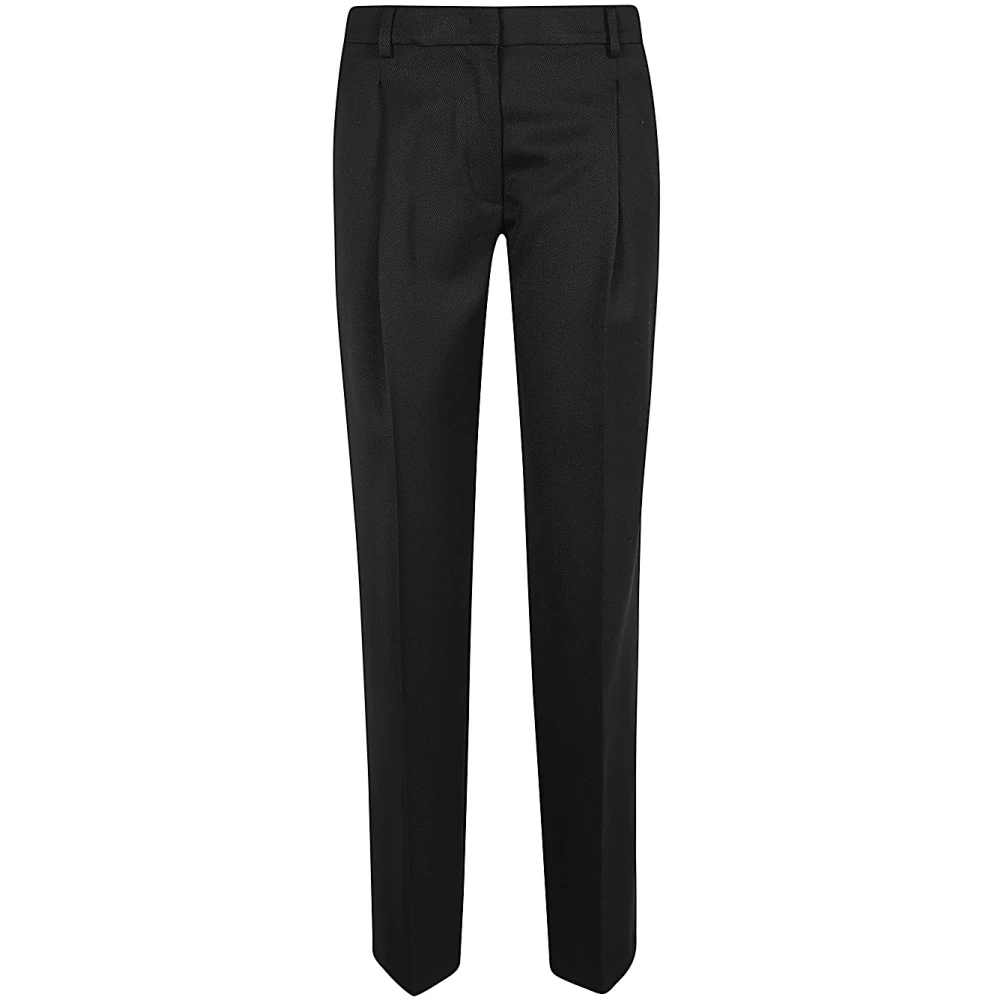 Mauro Grifoni Zwarte wollen geplooide broek Black Dames
