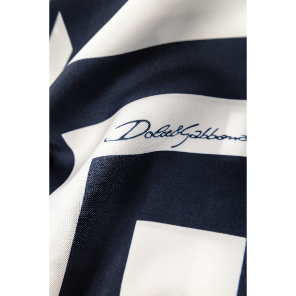 Dolce & Gabbana Zijden sjaal Blue Heren