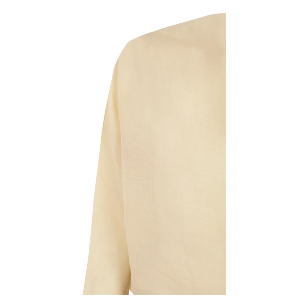 Cortana Ramie Top met Japanse Mouwen Beige Dames