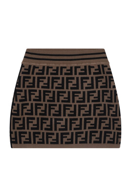 brown-logo-motif-skirt