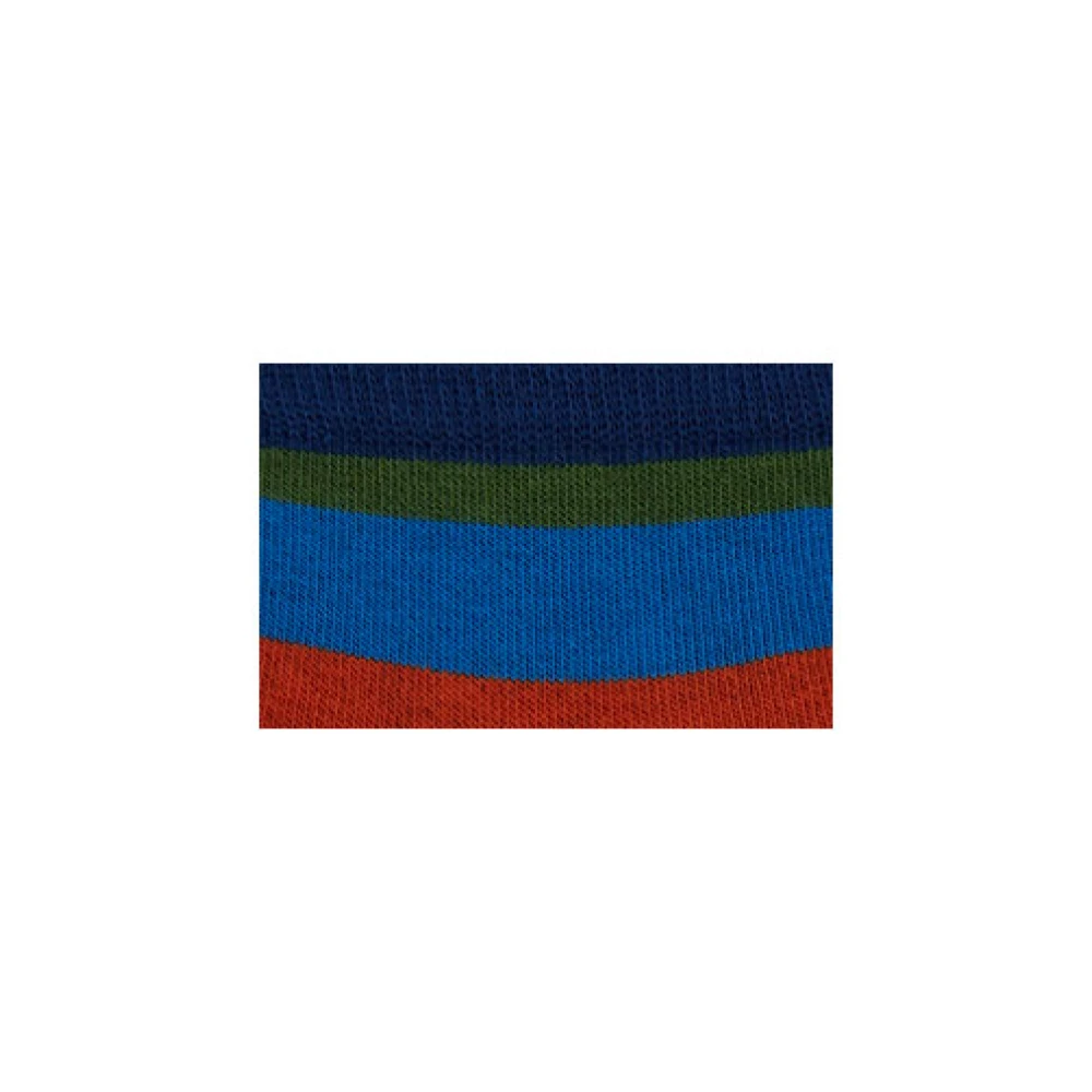 Gallo Korte blauwe katoenen sokken voor dames met veelkleurige strepen Multicolor Dames