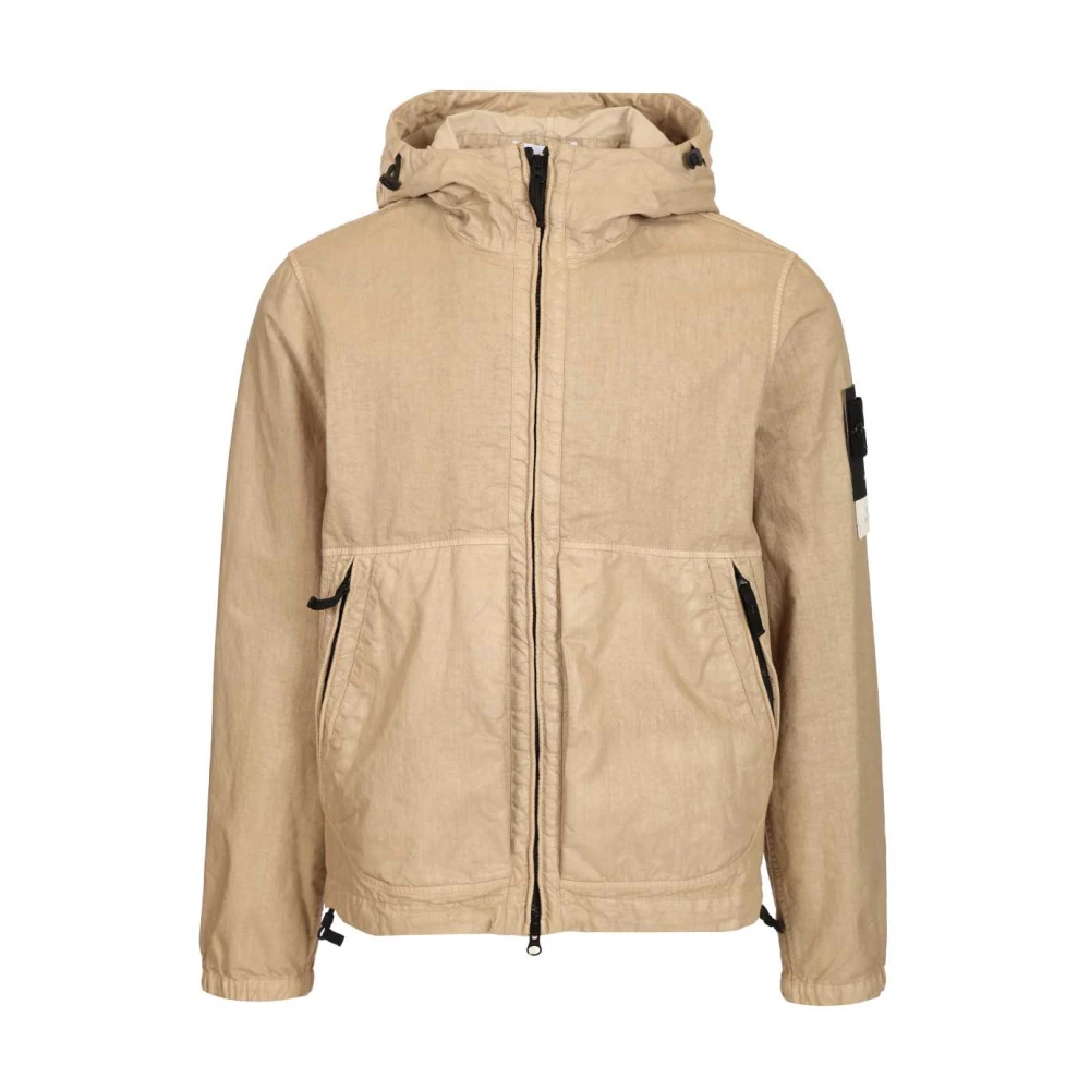 Stone Island Beige Hooded Jacket - Male - Light Jackets - 2XL - Jackets