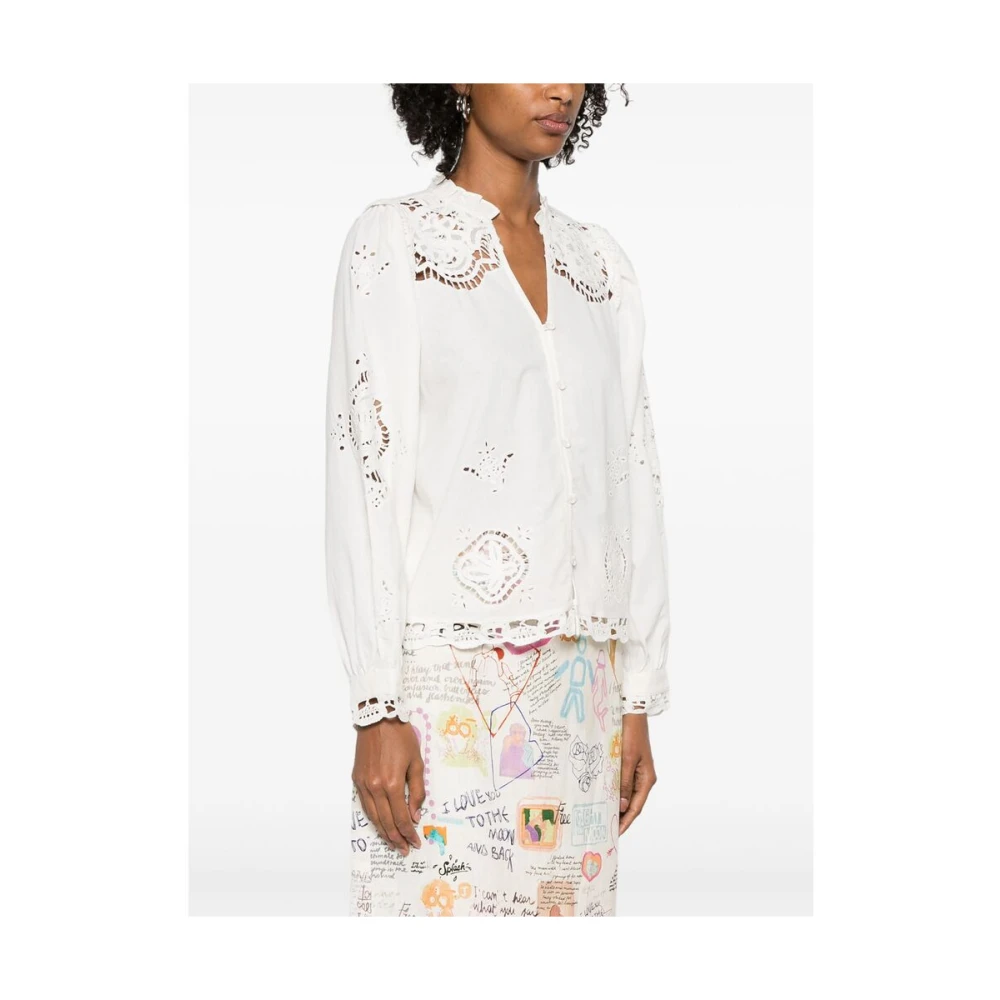 Sea NY Witte Geborduurde Trui met Uitgesneden Details White Dames