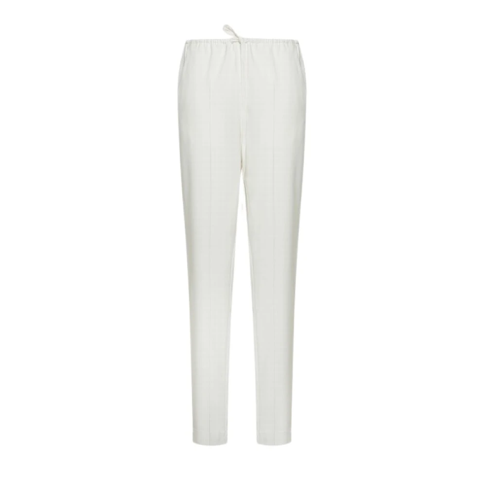 Forte Wollen Twill Elastische Broek Beige Dames