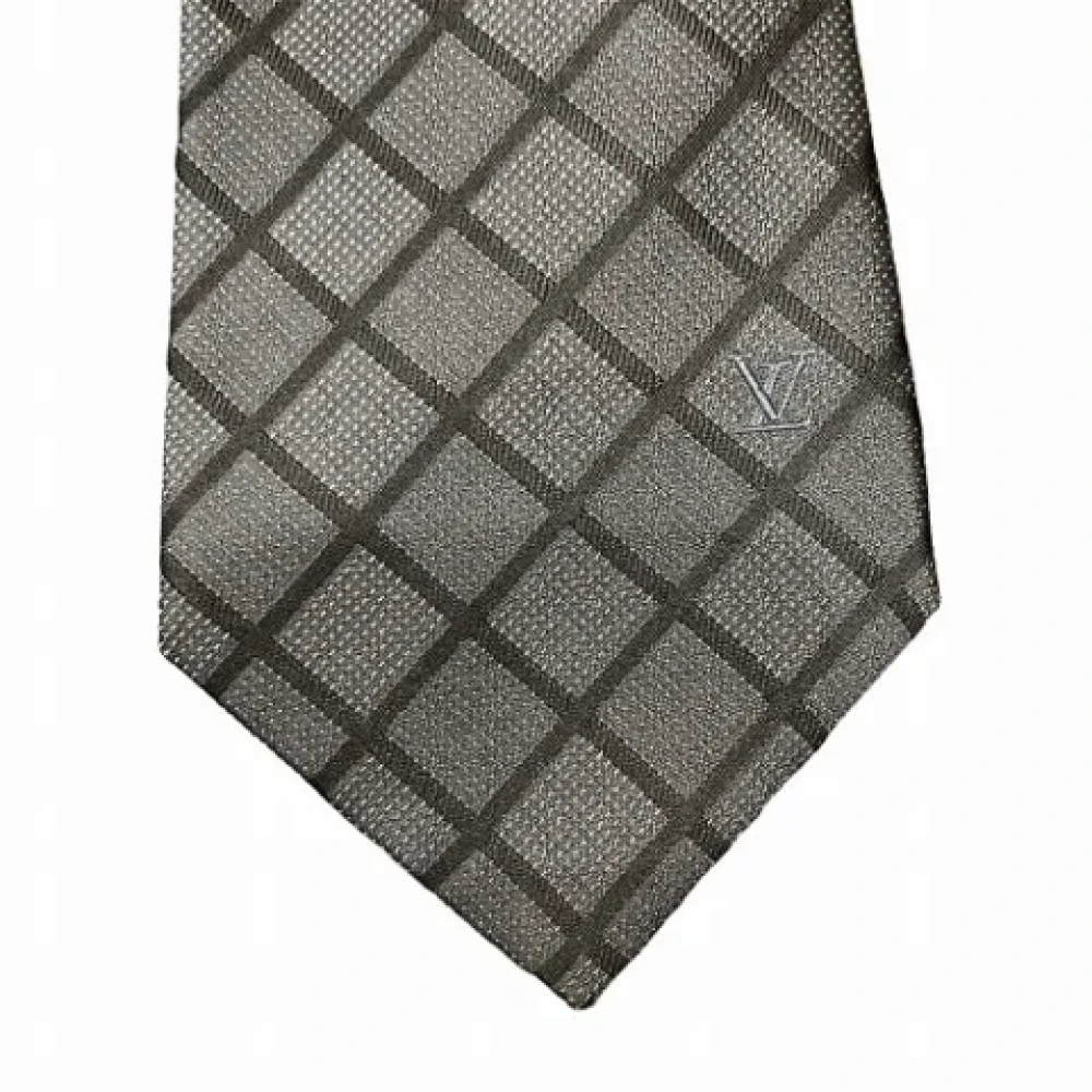 Louis Vuitton Vintage Pre-owned Silk home-office Gray Heren