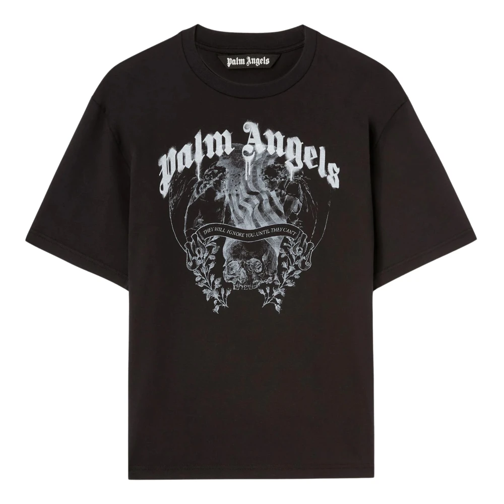 Palm Angels Zwart Bedrukt Logo T-shirt Italië Black Heren
