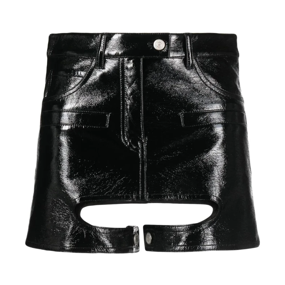 Courrèges Vinyl Rok in Zwart Black Dames