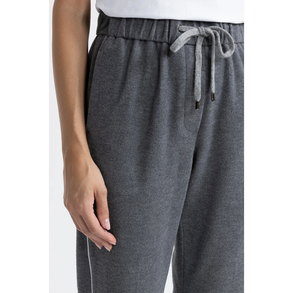 PESERICO Katoenen jersey joggers Gray Dames