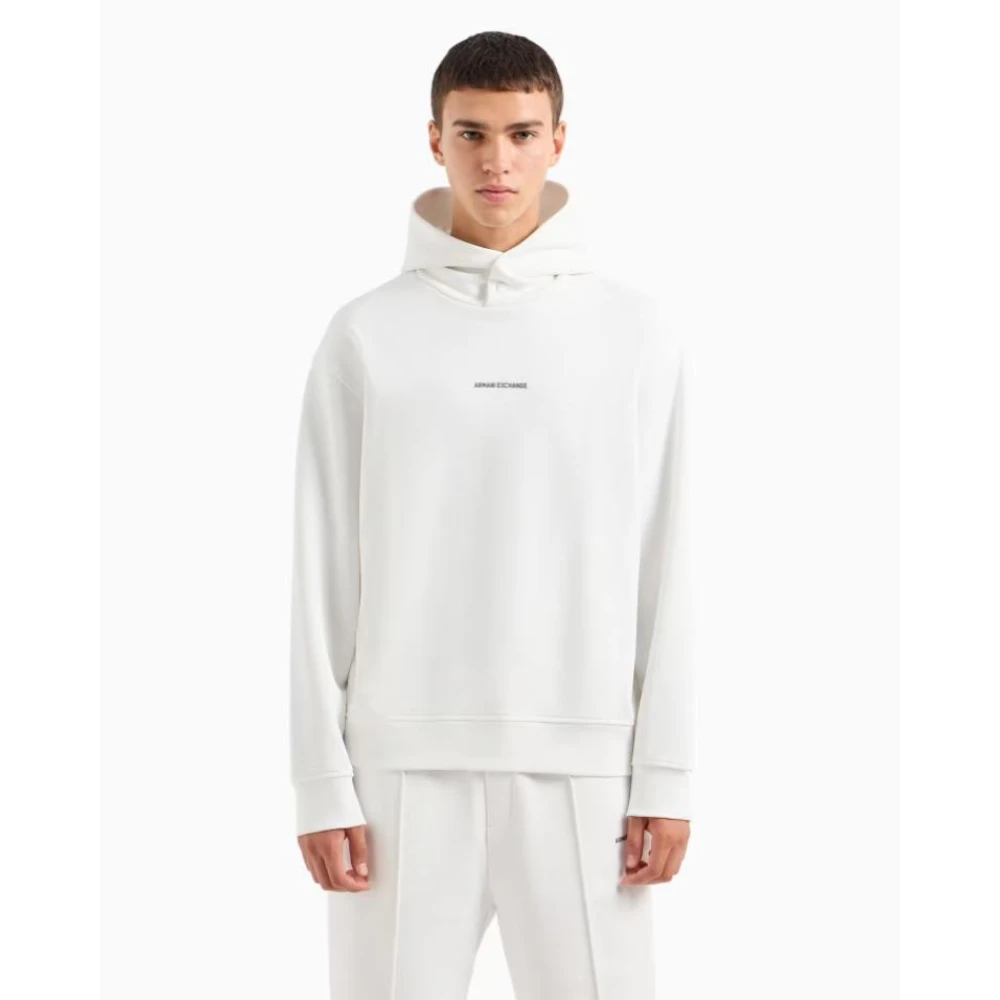 Armani Exchange Hoodie Sweatshirt White Heren