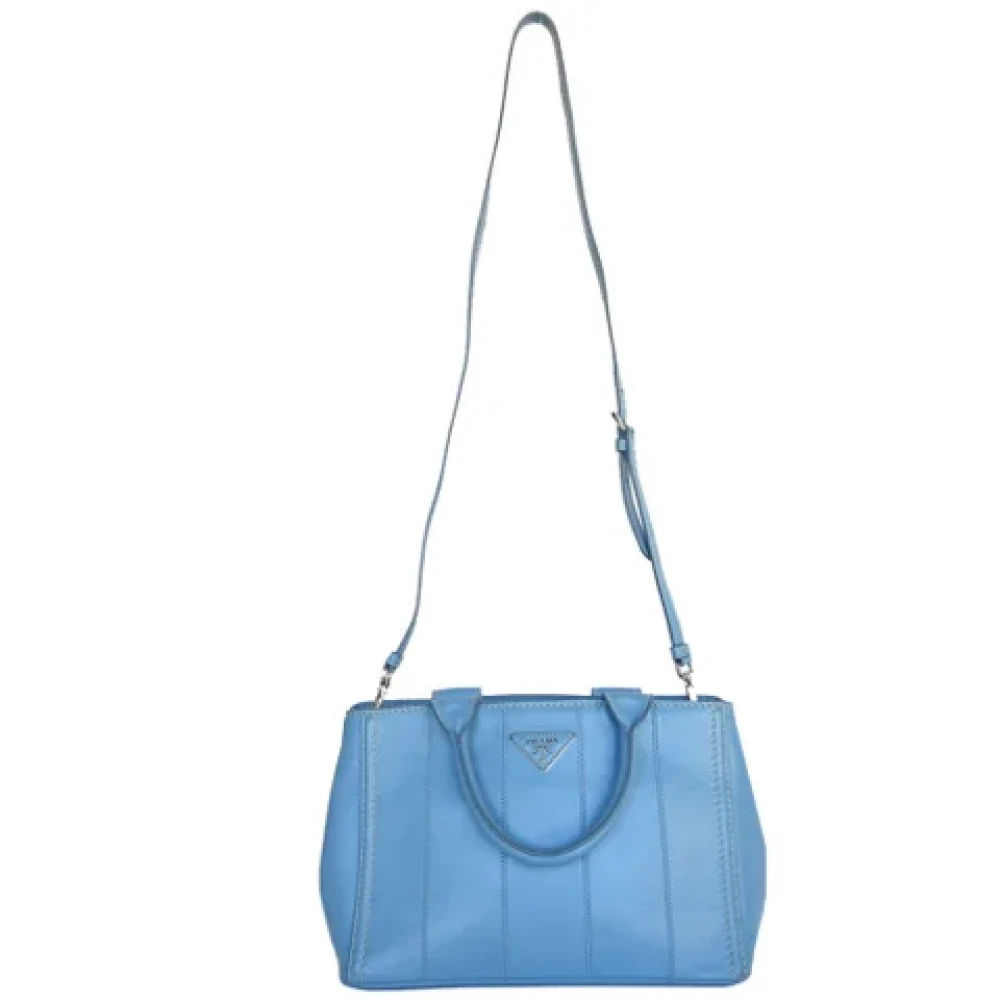 Prada Vintage Pre-owned Leather prada-bags Blue Dames