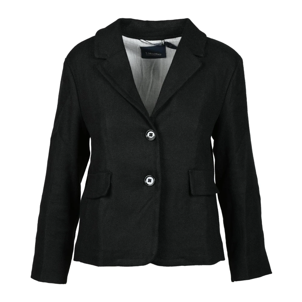 Max Mara Linnen Jas Black Dames