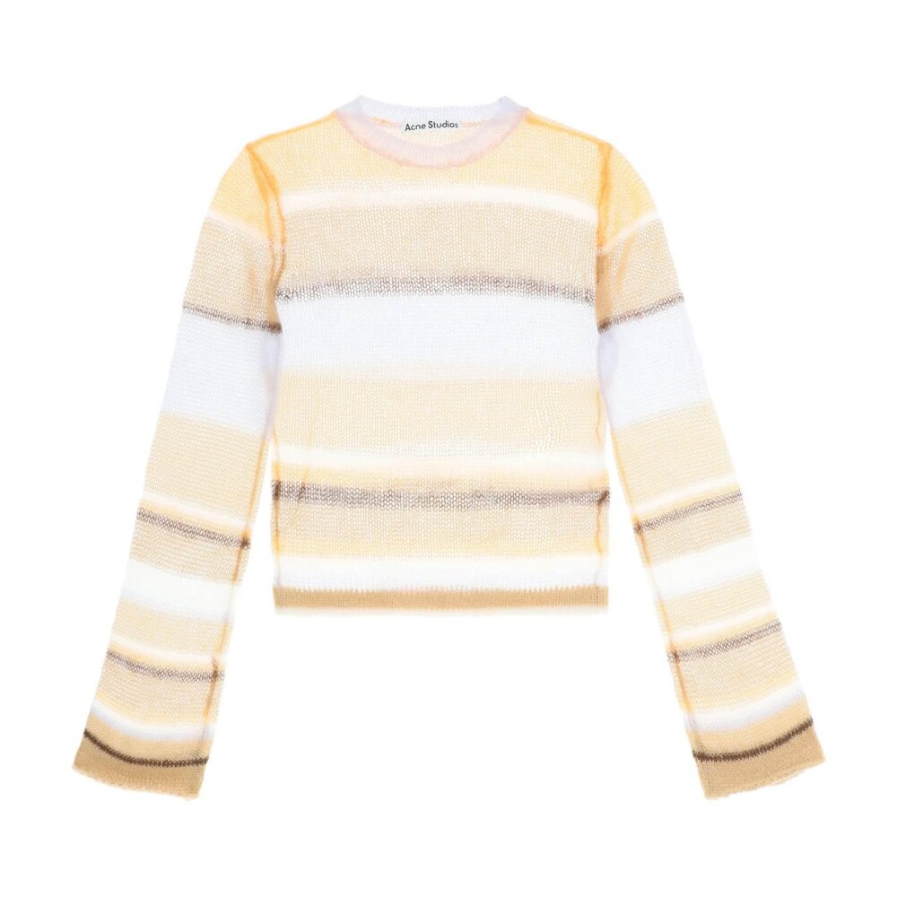 Gestreepte Mohair Trui met Uitlopende Mouwen Acne Studios