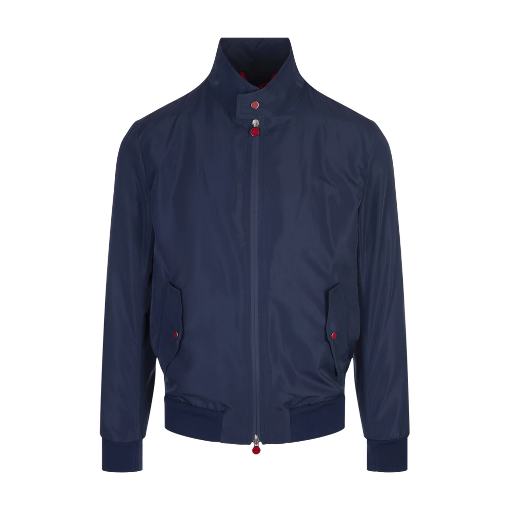 Kiton Blauw Polyester Stijlvol Shirt Blue Heren