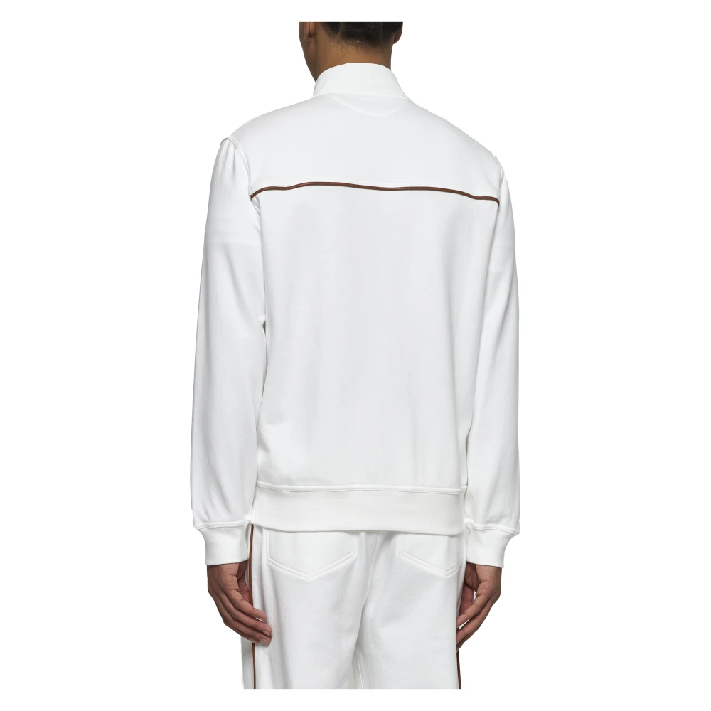BRUNELLO CUCINELLI Witte Bomberjack met Ritssluiting White Heren