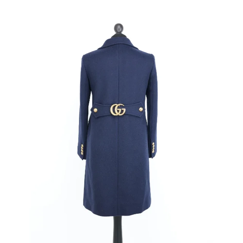 Gucci Vintage Pre-owned Wool outerwear Blue Dames