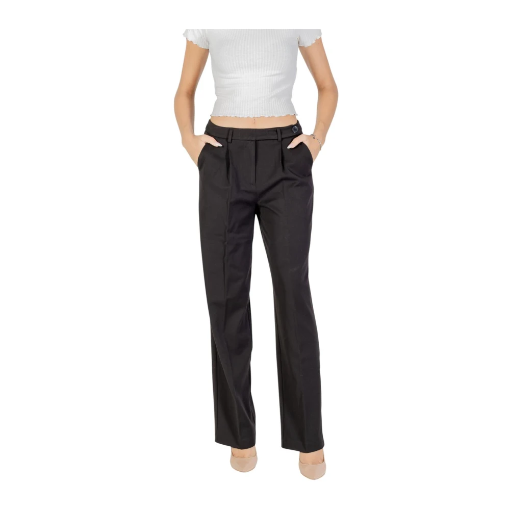 Only Women's Black Wide Trousers, L L32, Wide Leg Trousers