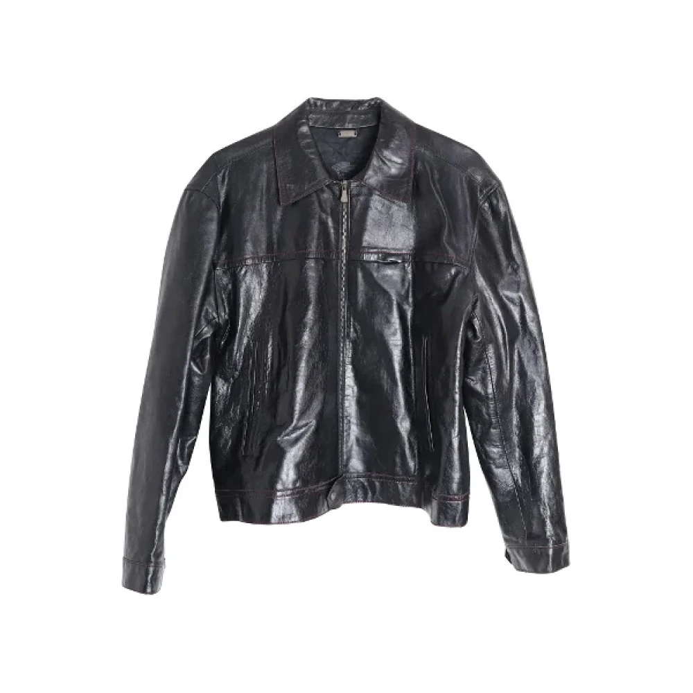 Versace Pre-owned Leather tops Black Dames