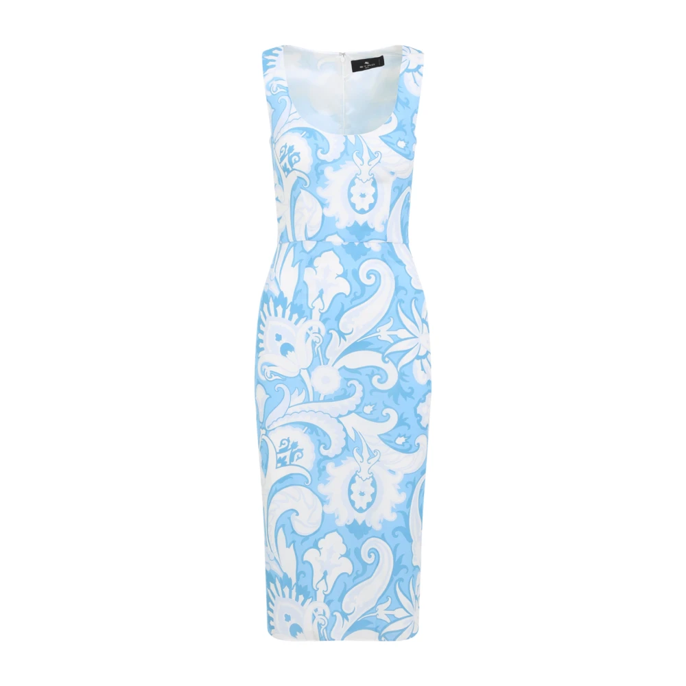 ETRO Blauwe Gedrukte Jurk X0807 Blue Dames