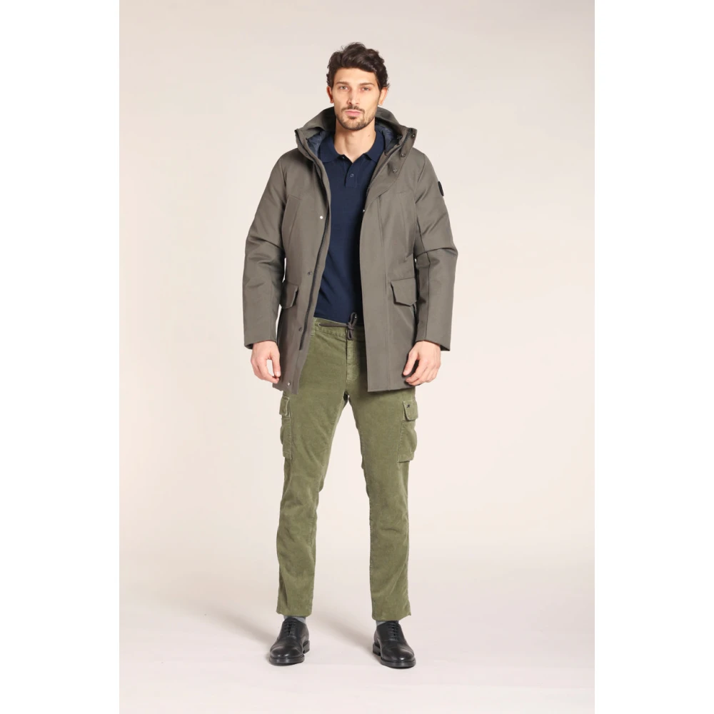 Mason's Fluwelen Cargo Broek Extra Slim Fit Green Heren
