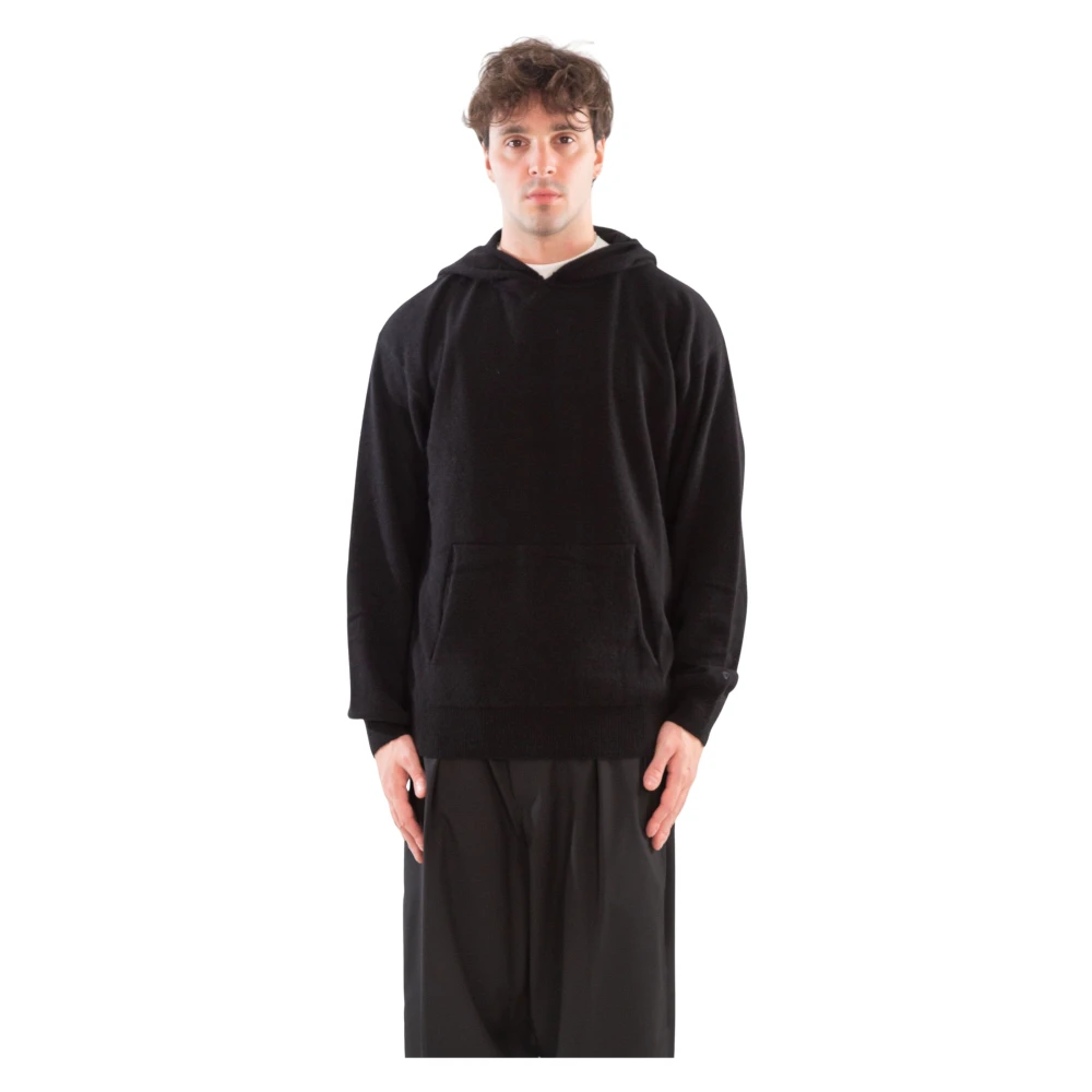 Seven Gauge Capuchon Cashmere Sweater Black Heren