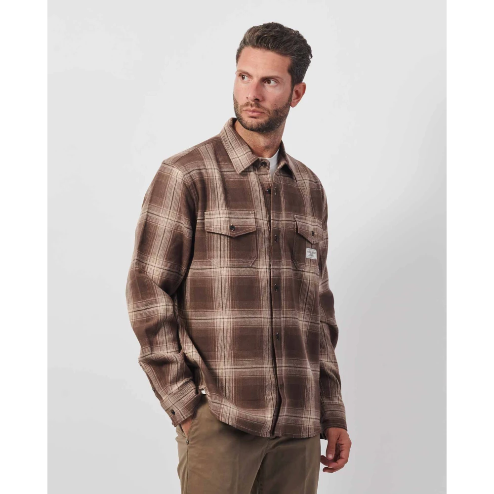 Guess Bruine Overhemd met Lange Mouwen en Knopen Brown Heren