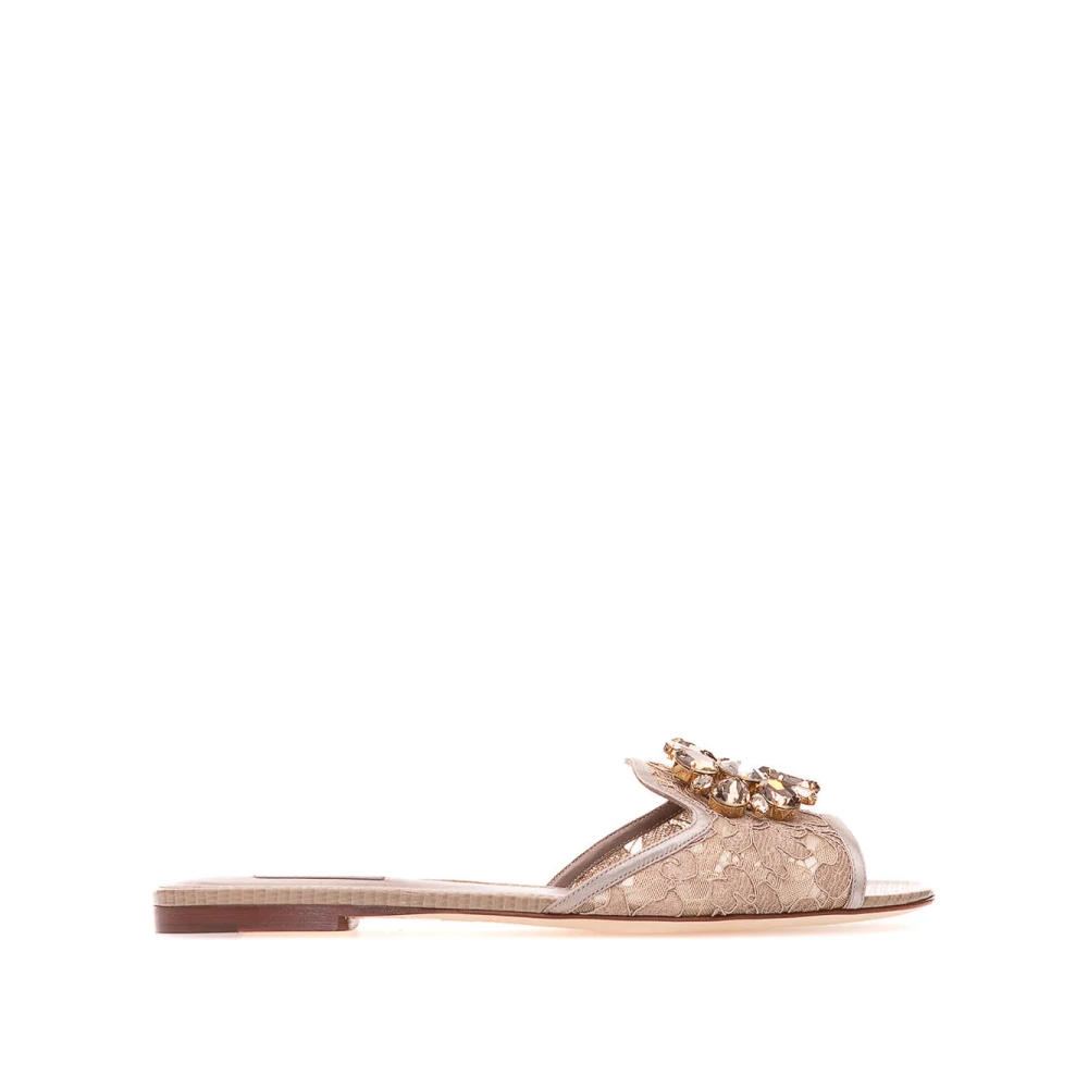 Dolce & Gabbana Women's Beige Sliders,, Stylish Slippers Cq0023ag66780703 Size 3 Uk