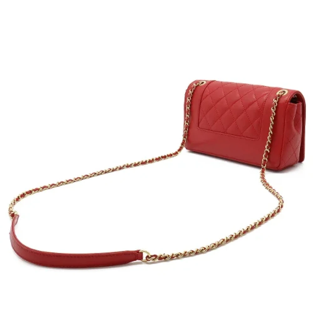 Chanel Vintage Pre-owned Leather crossbody-bags Red Dames