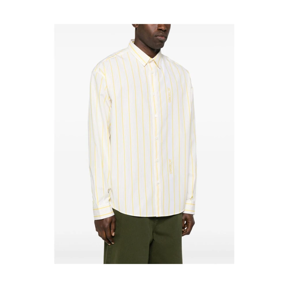 Jacquemus Citroengele Gestreepte Overhemd Yellow Heren