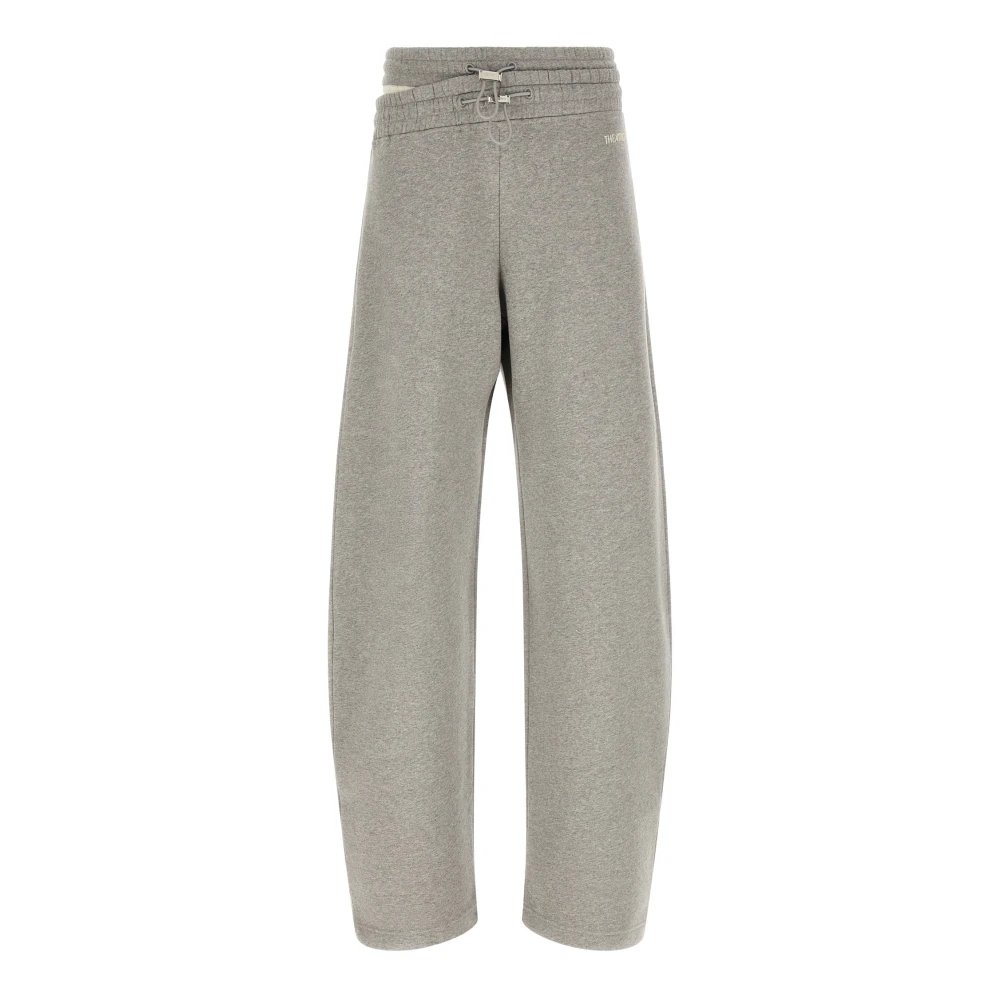The Attico Gray Sweatpants, Female, Xs, Wide-Leg Joggers