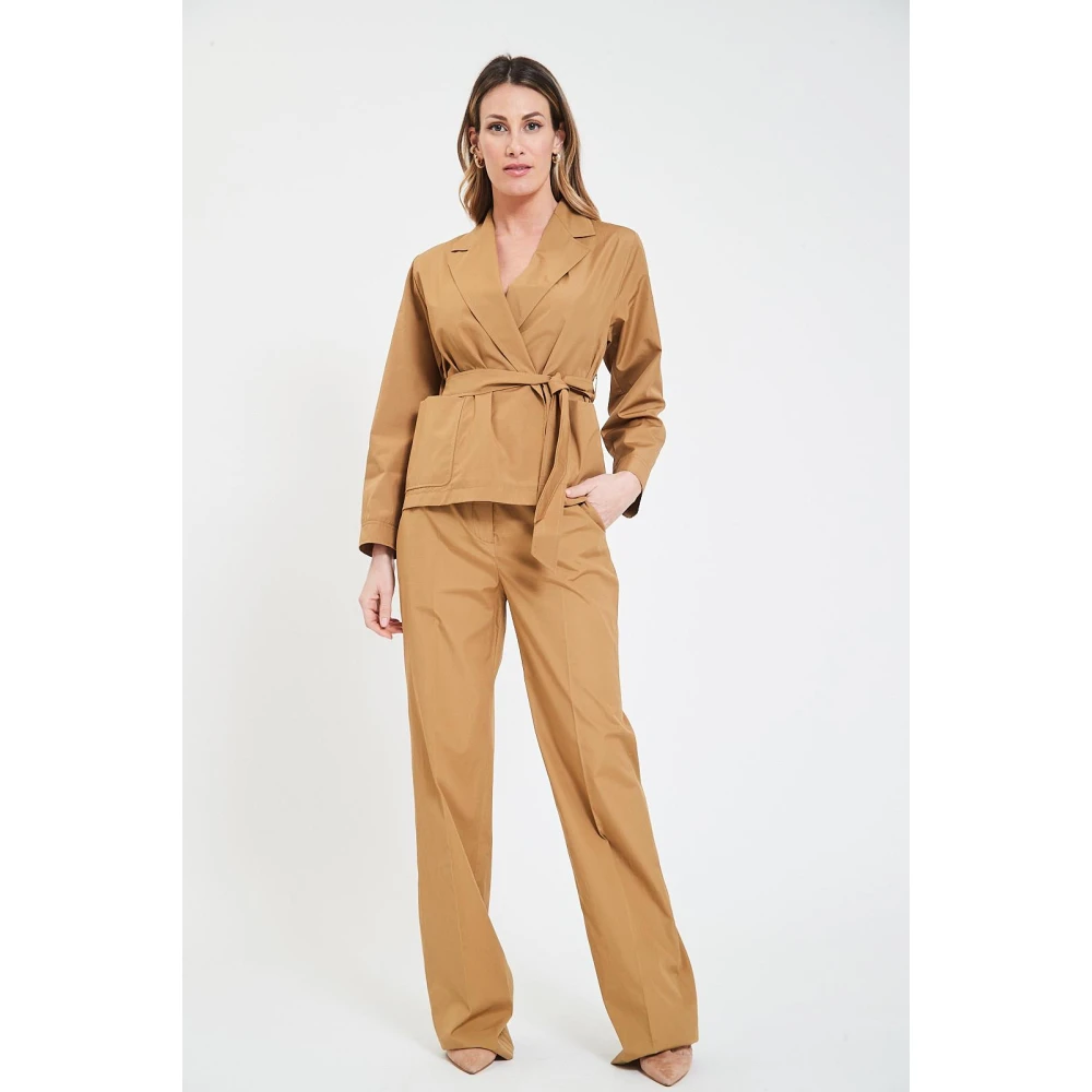Max Mara Gekruiste Jas Aedo Brown Dames