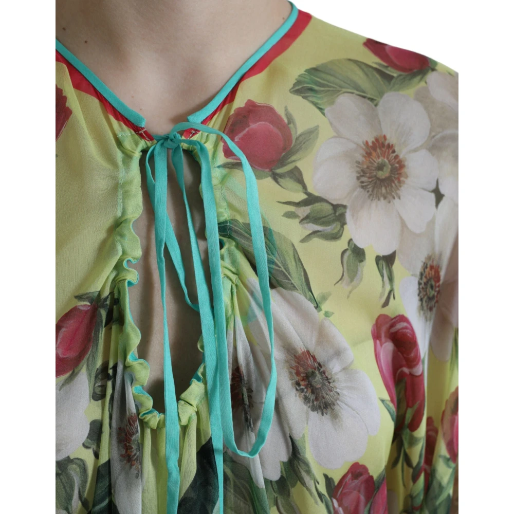 Dolce & Gabbana Bloemig zijden maxi-jurk Multicolor Dames