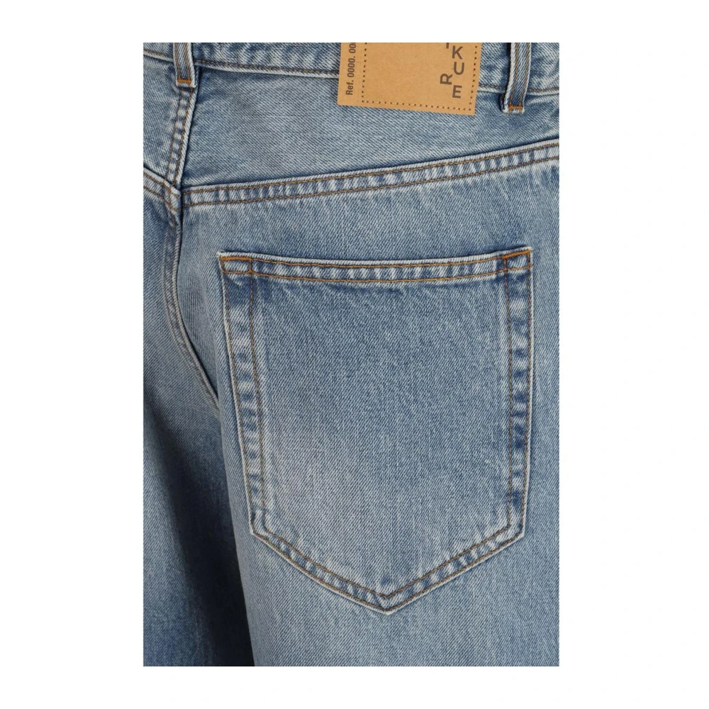 Haikure Wijde Pijp Knoopdetail Katoenen Jeans Blue Dames